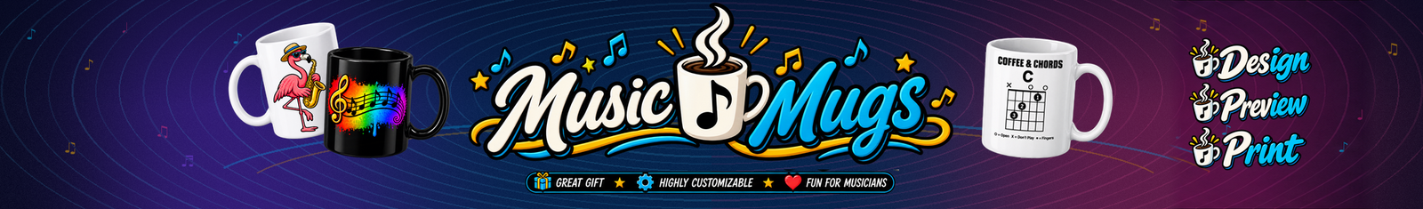 Music Mugs — Design, Preview, Print